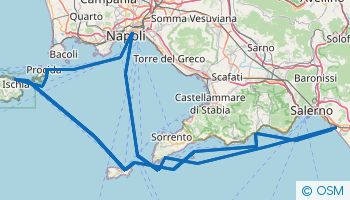 Trasa rejsu wzdłuż wybrzeża Amalfi